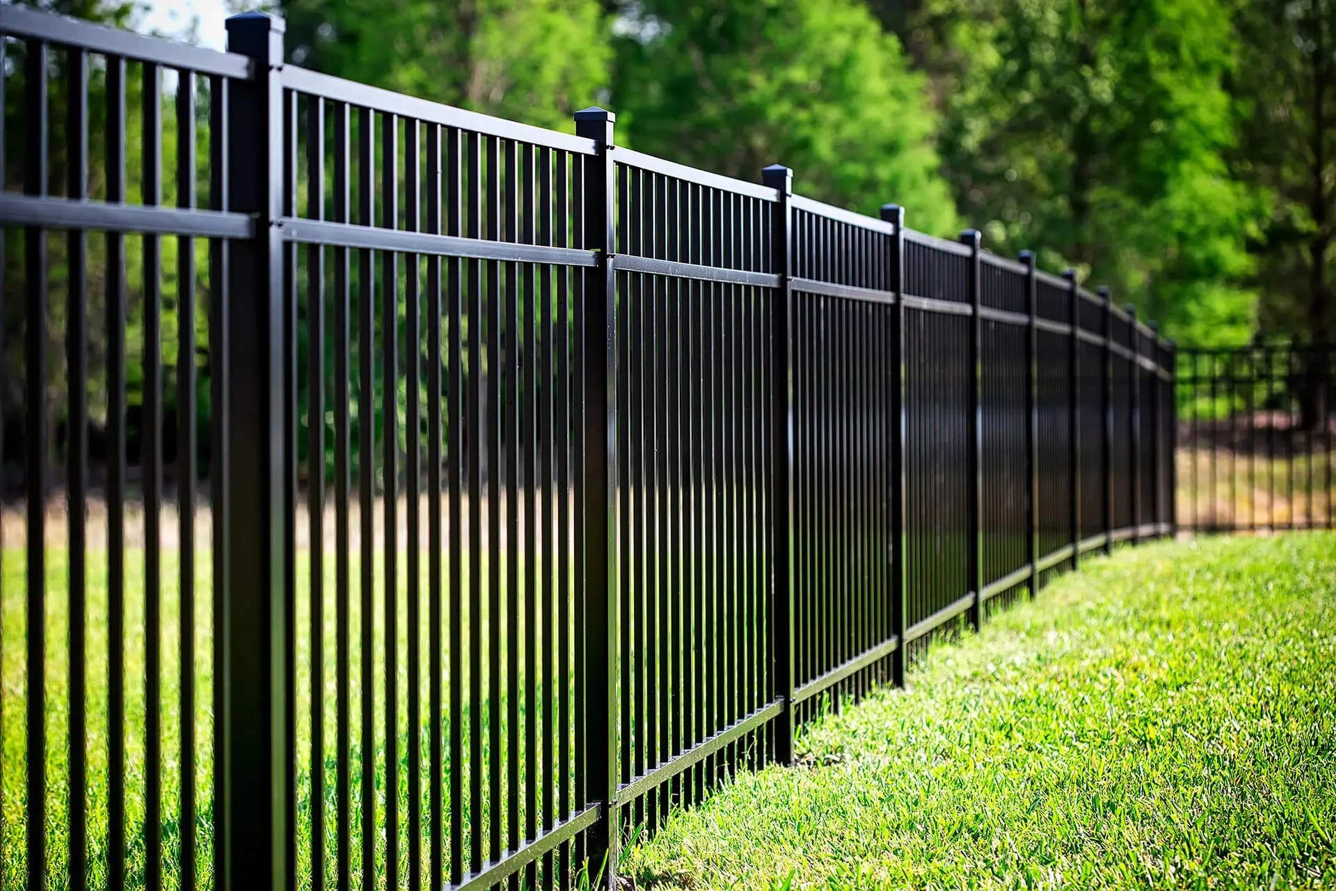 Black decorative metal fence
